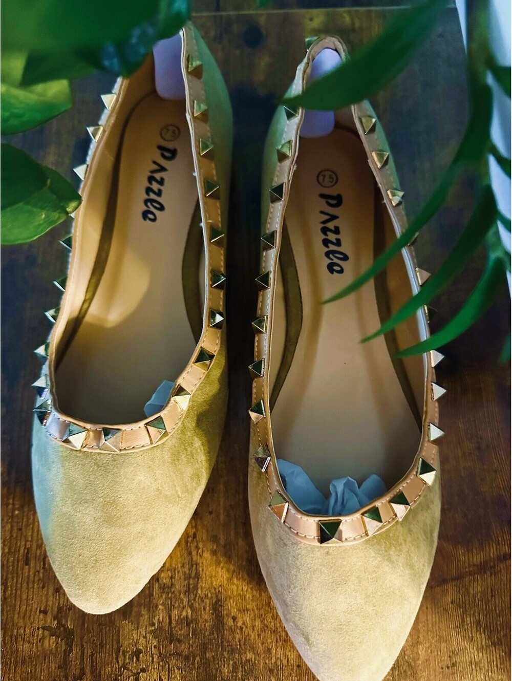 Seven7 Women's Gigi Buckle Flats Vegan Leather Woven Texture Pearl Size 7.5
